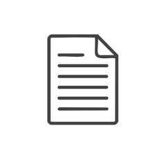 Minimalist outline document icon representing data file or contract form