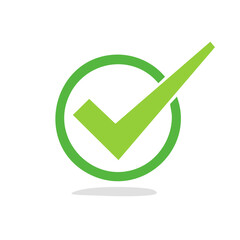 Green Check Mark Circle Indicates Acceptance Approval Completion