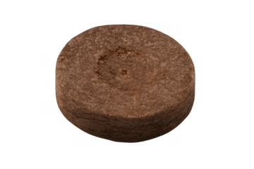 Round section of brown dirt earth mound