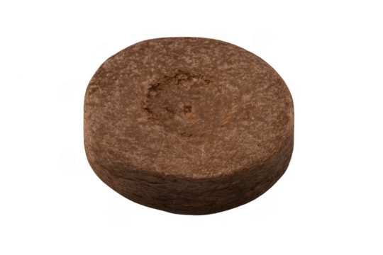 Round section of brown dirt earth mound