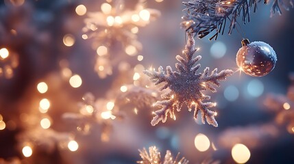 Celebration scene with festive sparkles and winter charm