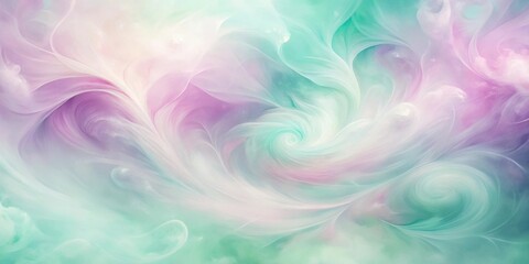 Obraz premium Serene Pastel Swirls An ethereal abstract design featuring delicate, flowing pastel colors creating a dreamy, tranquil mood, perfect for backgrounds or artistic inspiration.