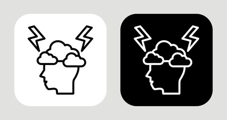 Mindstorm Icon In Black and White Line Style