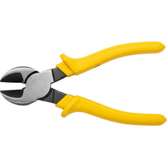 Yellow Wire Cutter Tool Isolated on Black Background Metal Cutting Plier Heavy Duty on transparent background