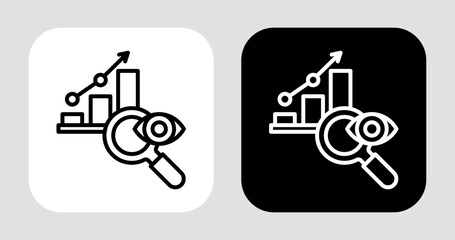 Trend Scope Icon In Black and White Line Style