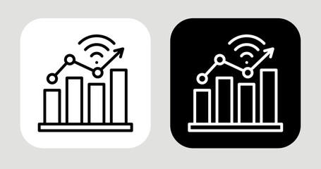 Future Signal Icon In Black and White Line Style