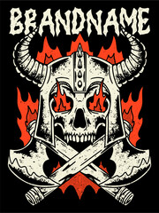 tshirt illustration design metal band merchandise viking