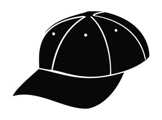 Baseball cap icon, illustration of a sports hat with a curved brim, representing sportswear, fashion, casual wear, and headgear