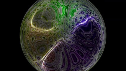 Futuristic video animation with glowing particle sphere object in slow motion, 4096x2304 loop 4K