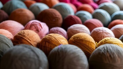 Vibrant collection of colorful yarn balls in a craft store display