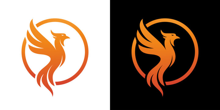 phoenix wing circle vector illustration