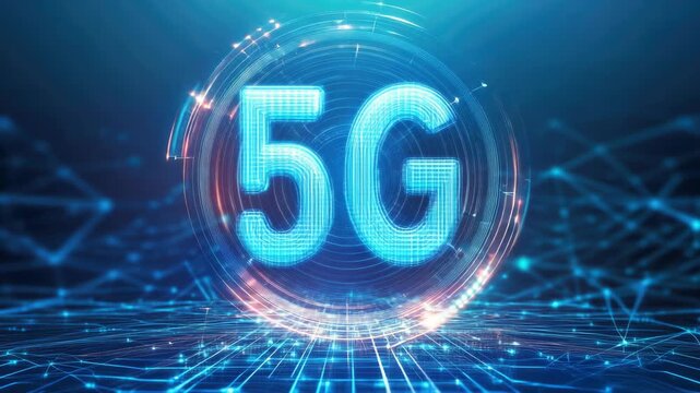 A dynamic and futuristic representation of the fifth generation wireless technology, 5G.