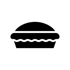 Pie Dessert Icon With Crust And Wavy Filling, Simple Food Illustration For Bakery, Menu, And Food Blog
