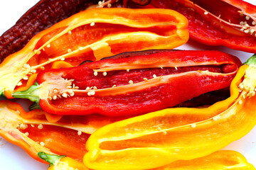 Palermo sweet chilli pepper on white background.