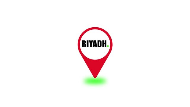 Riyadh City GPS Location Map with Navigation Pin, Digital Travel Route Pointer, Urban Destination Marker, Modern Mapping Locator and Global Travel Navigation Concept