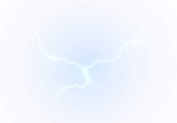 Electric Blue Lightning PNG on Transparent Background