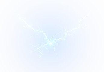 PNG Electric Blue Lightning Overlay on Transparent Background