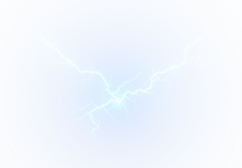 PNG Electric Blue Lightning Overlay on Transparent Background
