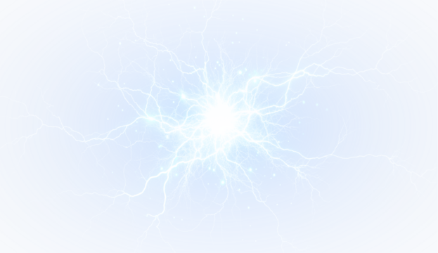 Electric Lightning PNG with Blue Background Overlay on transparent background - Powered by Adobe