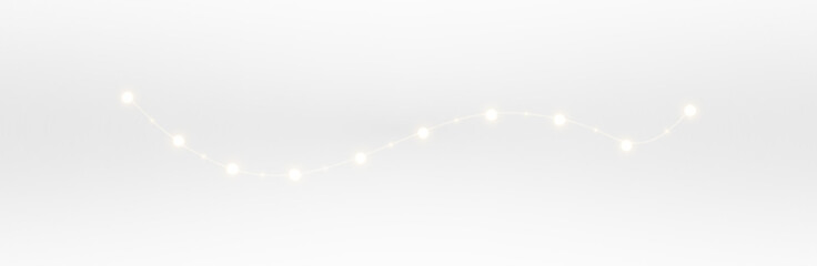 PNG Garland Lights with Transparent Background for Overlay