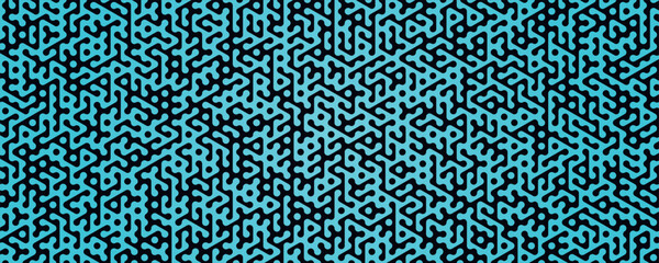 Neon Cyan Geometric Pattern on Black &ndash; Cyber Tech Abstract Background