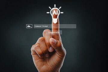 Finger touch AI with command prompt innovation interface for smart digital communication.