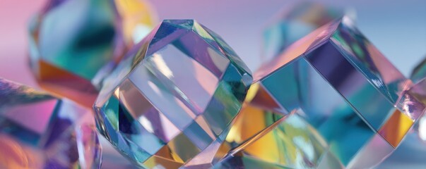 A close up of a bunch of colorful cubes