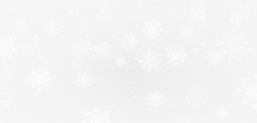 PNG Overlay with White Snowflakes on Transparent Background