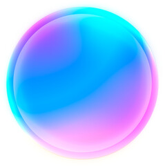 Abstract colorful gradient bubble symbol representing voice generation technology concept, smart AI personal assistant logo app isolated on transparent, artificial intelligence chatbot illustration