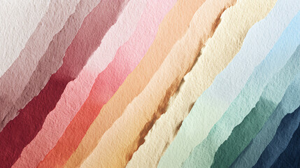 A spectrum of watercolor paper swatches showcasing a vibrant array of colors and textures. Each swatch exhibits unique characteristics 