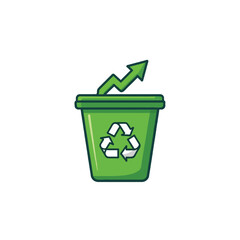 Illustrated green bin symbolising growth through recycling fostering environmental preservation
