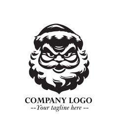 Santa Claus Logo Symbol in Black on White Background for Classic Holiday Branding and Design ArtPlus