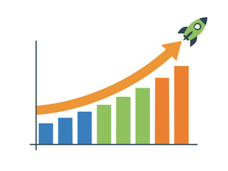 increasing business graph with arrow