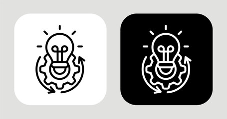 Innovative Spark Icon In Black and White Line Style