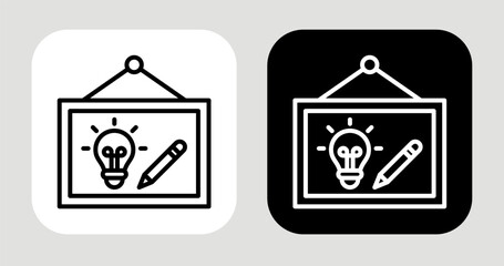 Concept Frame Icon In Black and White Line Style