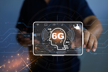 Using future technology to use high-speed internet, 6g network connecting networks around the world, security, safe internet, 5g, future technology, high-speed internet, 6g