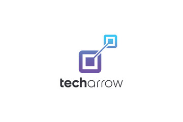 Minimal Tech Arrow Logo on White Background