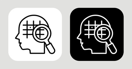 Pattern Finder Icon In Black and White Line Style