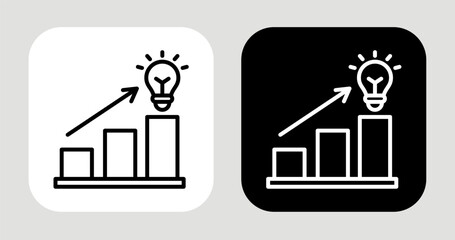 Market Light Icon In Black and White Line Style