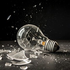 light bulb on black background
