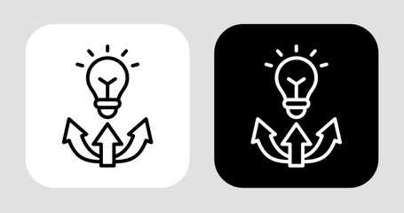Path Discovery Icon In Black and White Line Style
