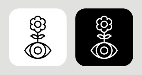 Vision Growth Icon In Black and White Line Style