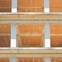 Incomplete building concrete construction frame for the construc