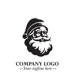 Santa Claus Logo Symbol in Black on White Background for Classic Holiday Branding and Design ArtPlus