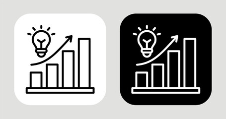 Idea Ladder Icon In Black and White Line Style