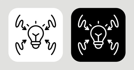 Decision Arrow Icon In Black and White Line Style