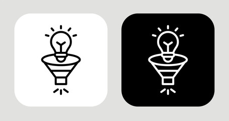 Step Filter Icon In Black and White Line Style
