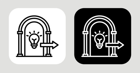 Fototapeta premium Filter Gate Icon In Black and White Line Style
