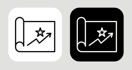 Opportunity Map Icon In Black and White Line Style