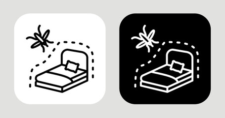 Mosquito Net Icon In Black and White Line Style